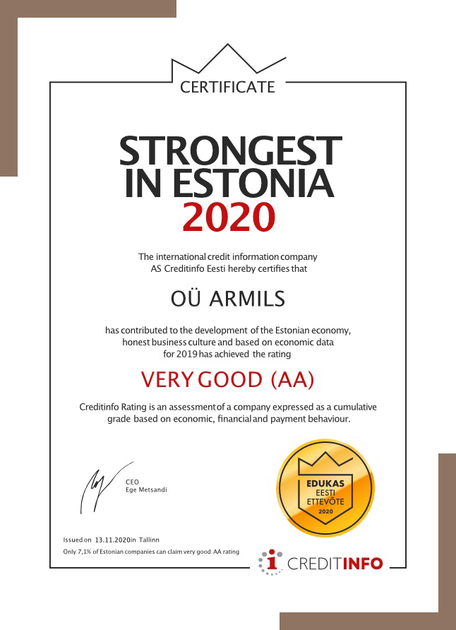 Armils certificate